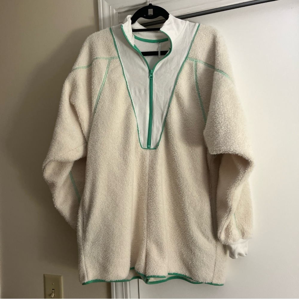 FP Movement by Free People Cream Sherpa Romper with Mint Trim
Bundle 3/$65 - Picture 2 of 9